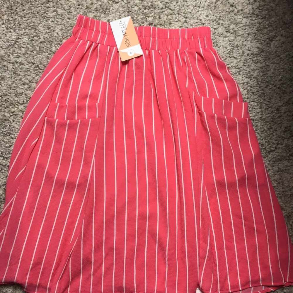 NWT honey & lace Miramar circle skirt pockets pink